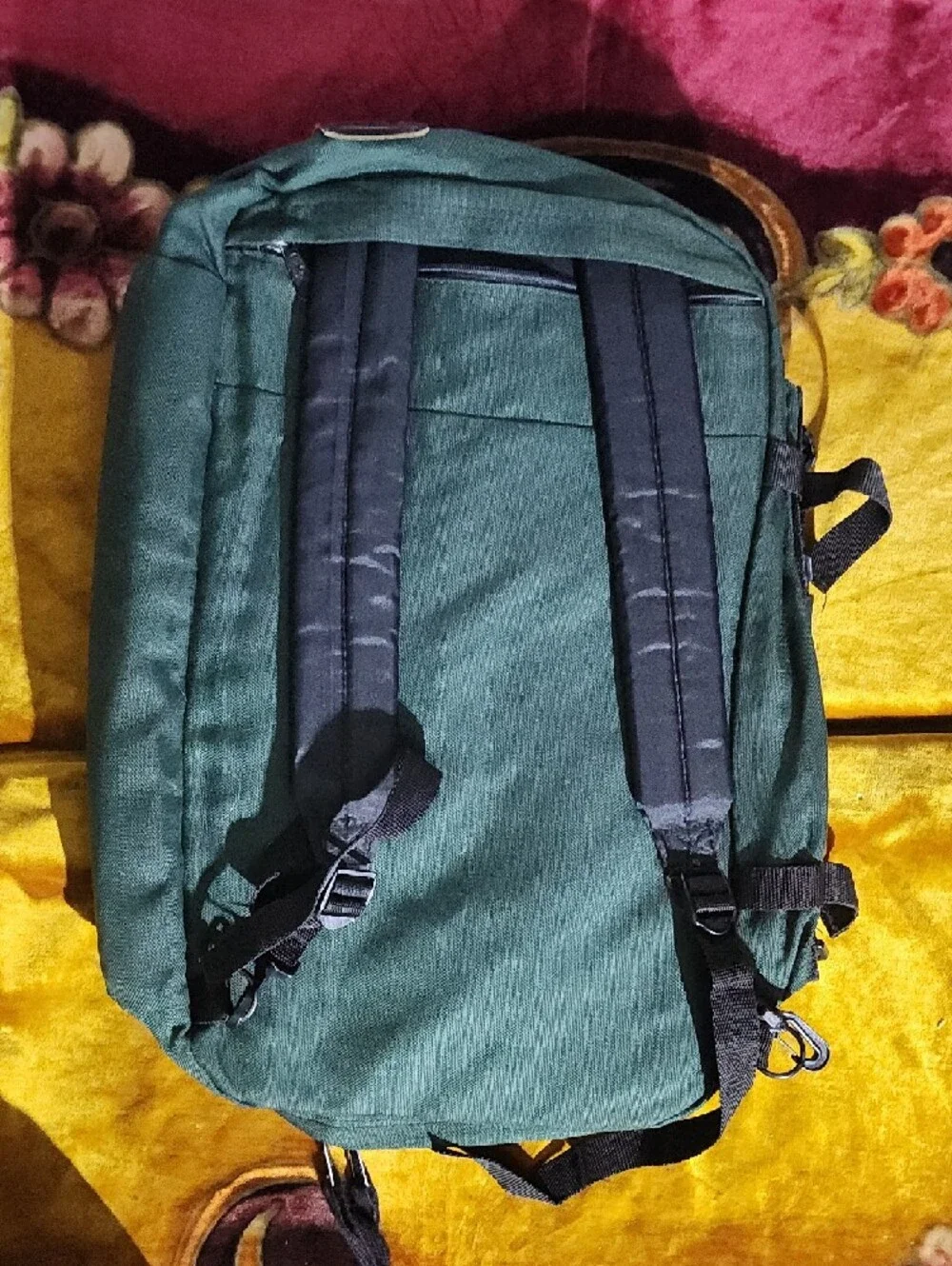 '93 Vintage Jansport Dark Green Travel Duffel Backpack Bag